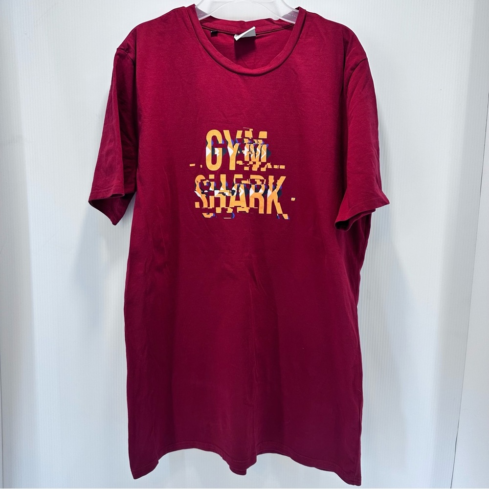 2/$30 Gym Shark‎ Athletic TShirt Mens Size Large Short Sleeve Cotton Casual Soft